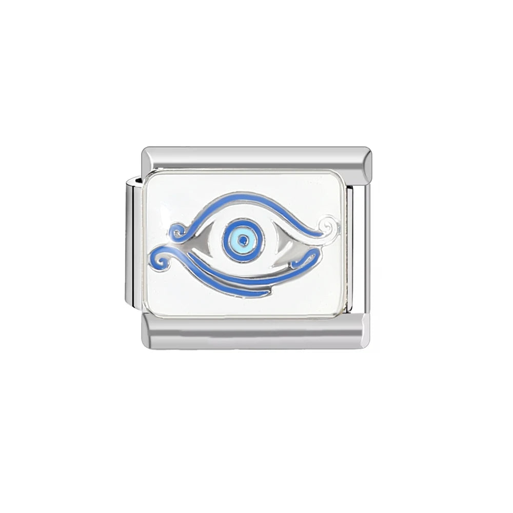 Creative Playing Kards Evil Eyes Pattern Stainless Steel DIY Making Bracelet Women Men 9Mm Charm Italian Links Fit Mother'S Gift