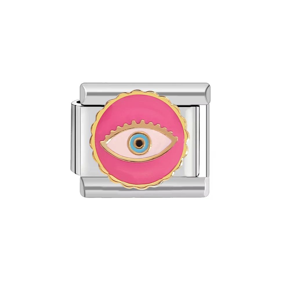 Creative Playing Kards Evil Eyes Pattern Stainless Steel DIY Making Bracelet Women Men 9Mm Charm Italian Links Fit Mother'S Gift