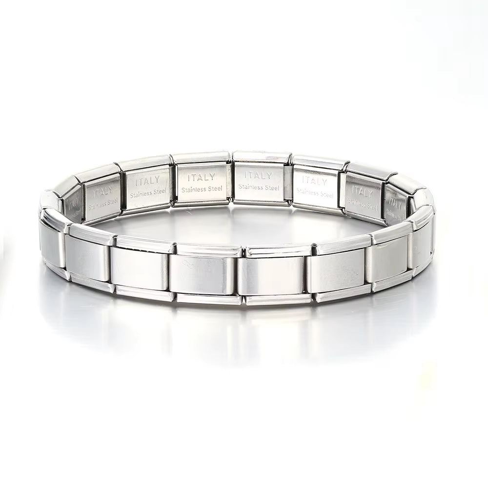 Italian Charm Bracelets DIY Basic Chain Stainless Steel Bangle Versatile Assembled Modules Ideal Gift 9Mm Universal Dropshipping