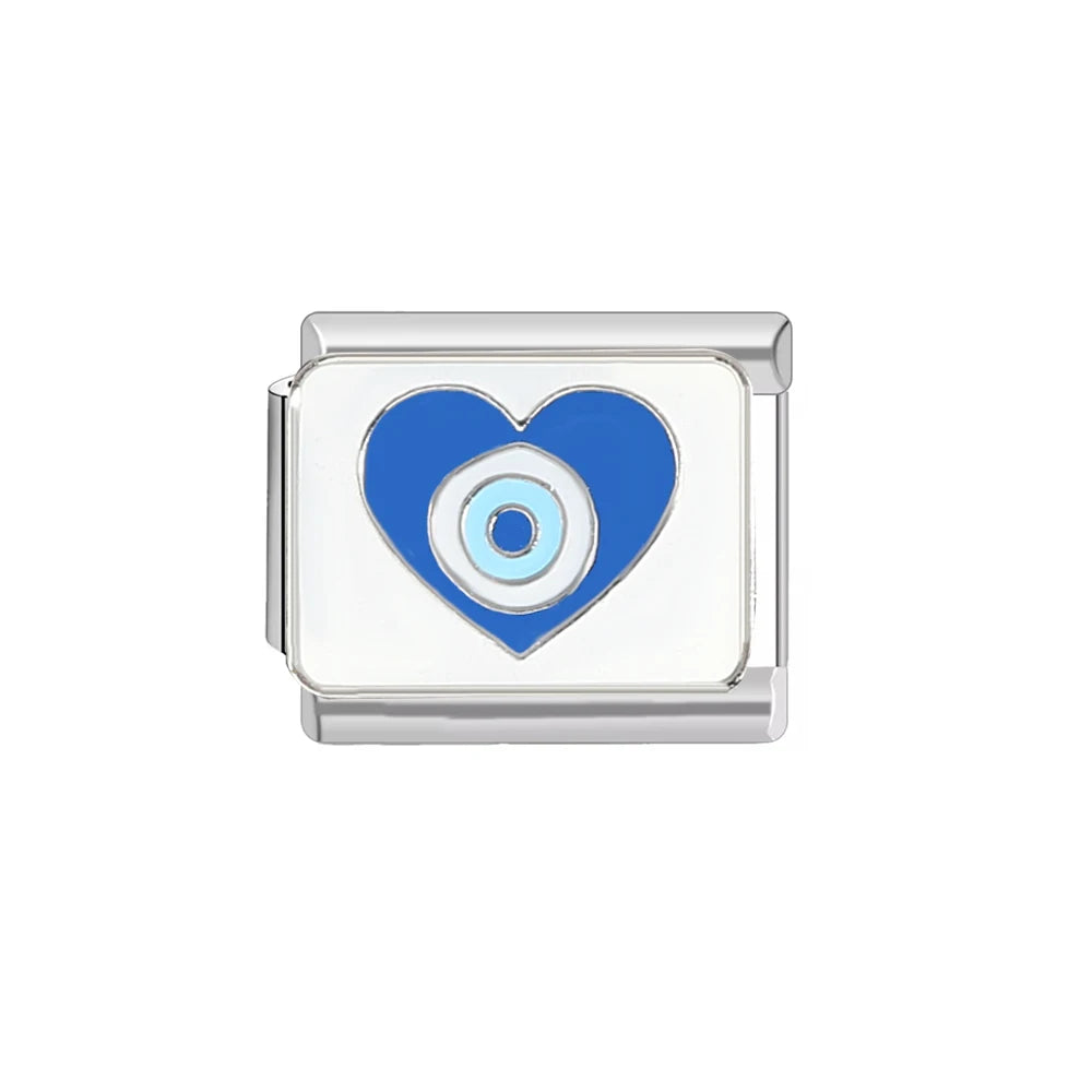 Creative Playing Kards Evil Eyes Pattern Stainless Steel DIY Making Bracelet Women Men 9Mm Charm Italian Links Fit Mother'S Gift