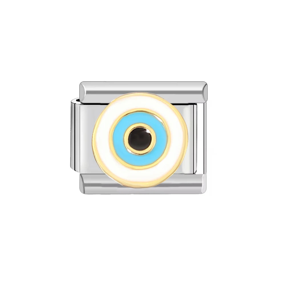 Creative Playing Kards Evil Eyes Pattern Stainless Steel DIY Making Bracelet Women Men 9Mm Charm Italian Links Fit Mother'S Gift