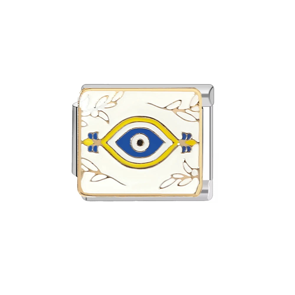 Creative Playing Kards Evil Eyes Pattern Stainless Steel DIY Making Bracelet Women Men 9Mm Charm Italian Links Fit Mother'S Gift