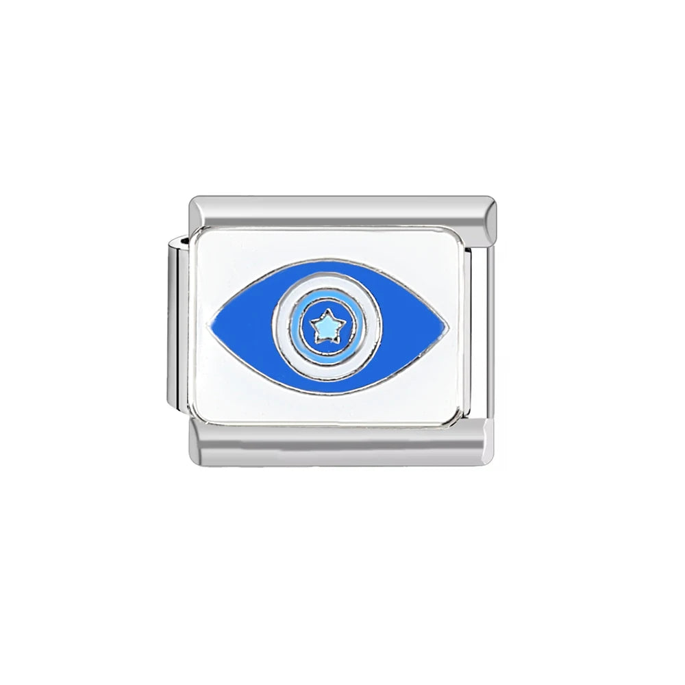 Creative Playing Kards Evil Eyes Pattern Stainless Steel DIY Making Bracelet Women Men 9Mm Charm Italian Links Fit Mother'S Gift